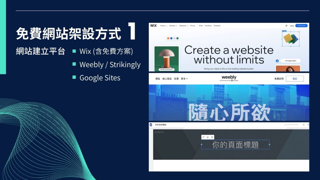 免費網站架設方式1_Wix與Weebly等網站建立平台介紹